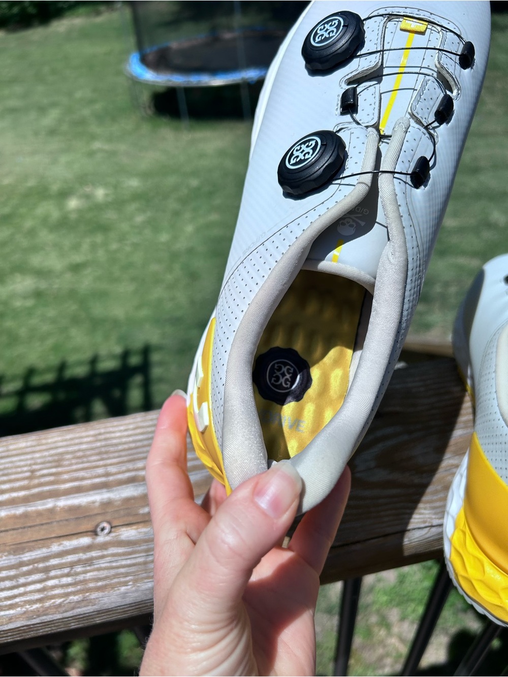 G/FORE Men's G/DRIVE Spikeless Golf Shoes in Grey/ Yellow size 11 - Picture 5 of 6